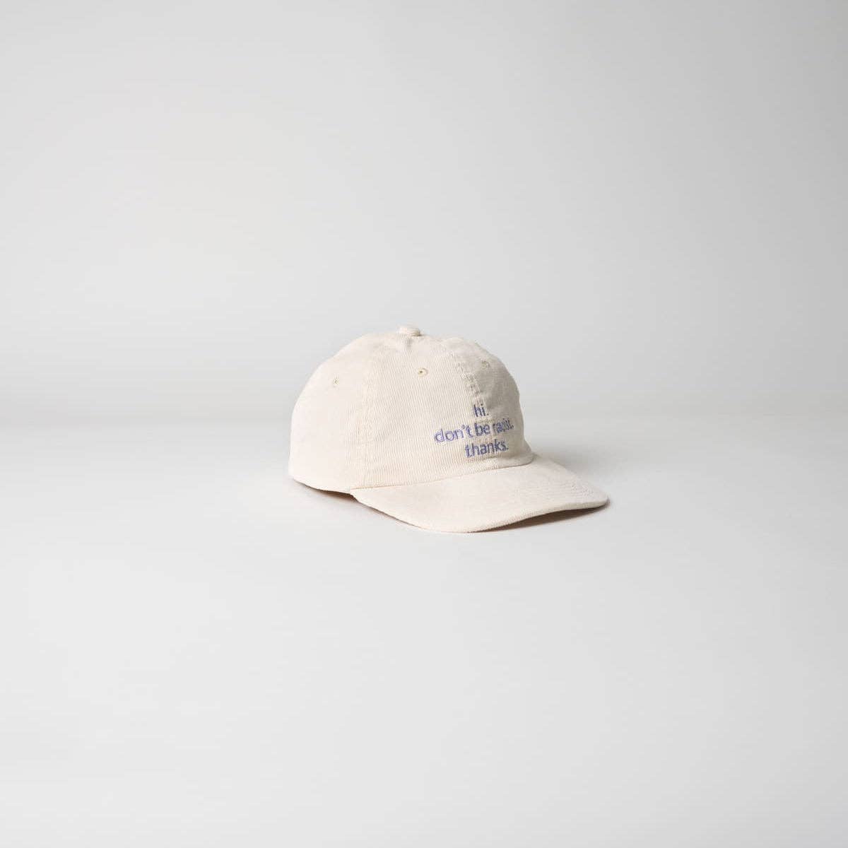 arrel - responsible apparel - Hoi. wees niet racistisch. bedankt. Premium Cord Dad Cap - crème & lavendel