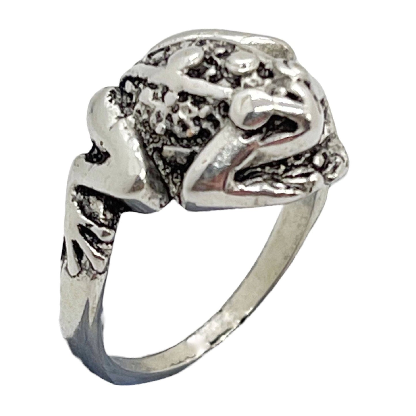 Gloria Mago - Ring met kikkerdesign verguld met 7 micron sterling zilver, maat 12