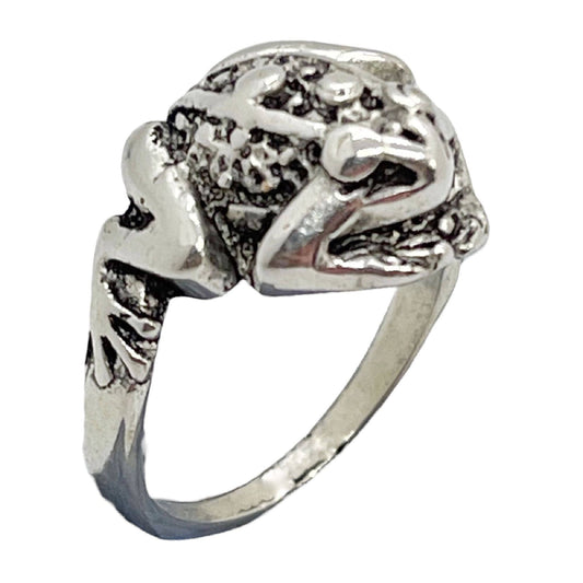 Gloria Mago - Ring met kikkerdesign verguld met 7 micron sterling zilver, maat 12