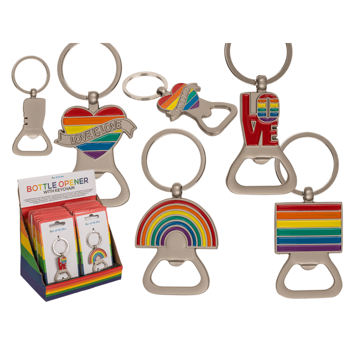 Out of the blue KG - Metalen flesopener Pride, ca. 8,3 x 3,2 cm, 4 designs