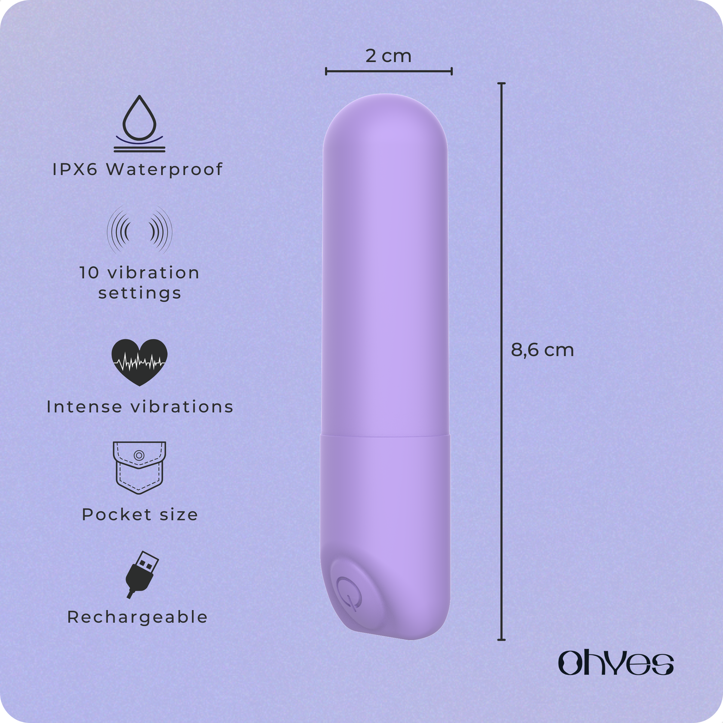ohyes - OHYES mini bullet vibrator - lavendel