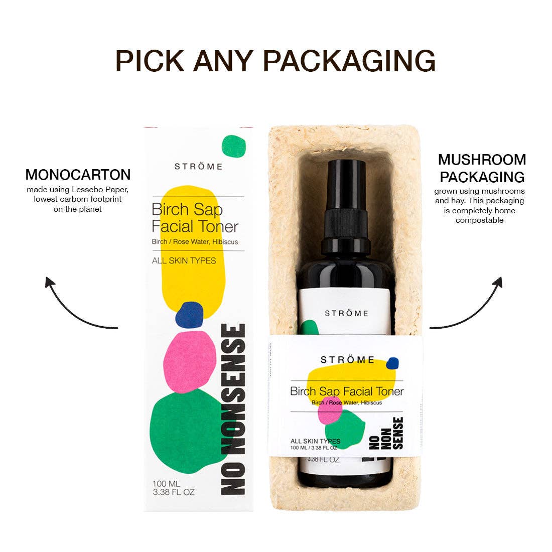 Ströme - BIRCH SAP FACIAL TONER: Mushroom Packaging