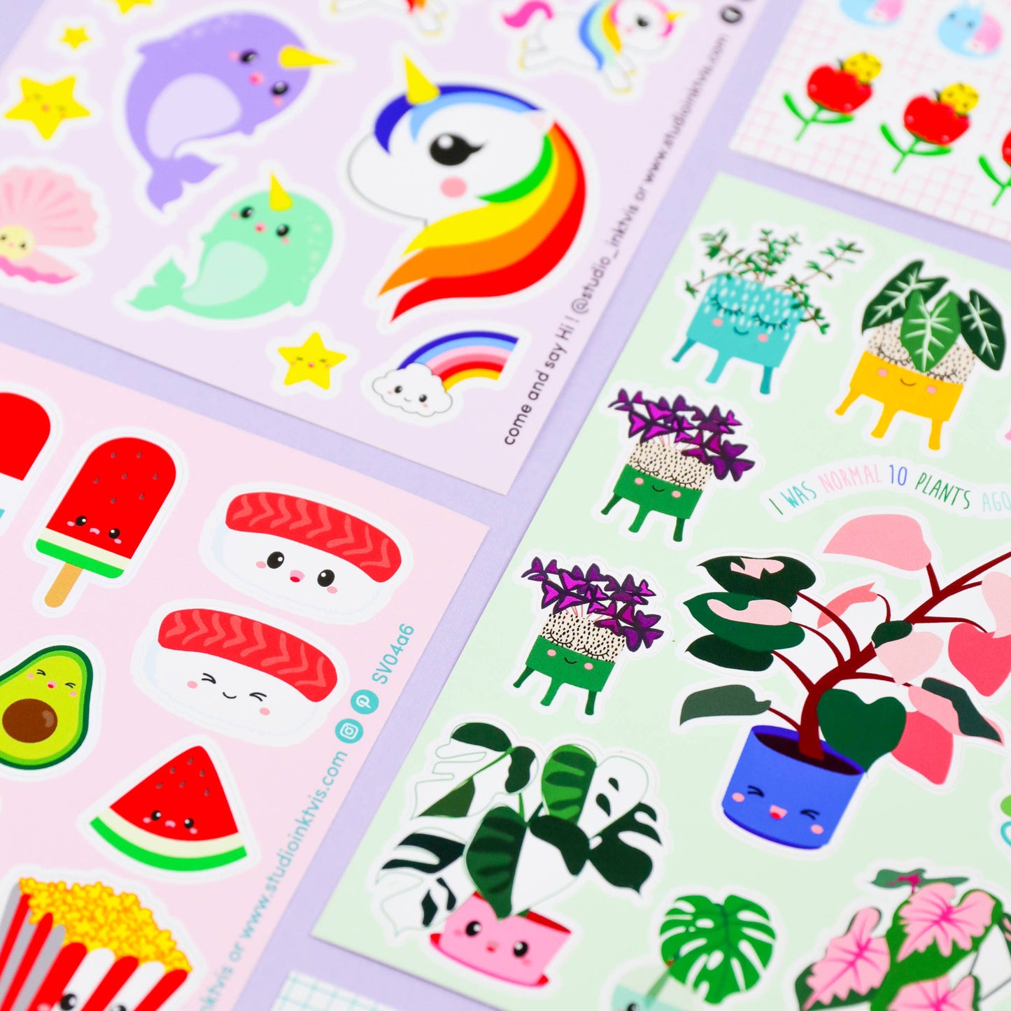 Studio Inktvis B.V. - Stickervel sushi, fruit en fastfood
