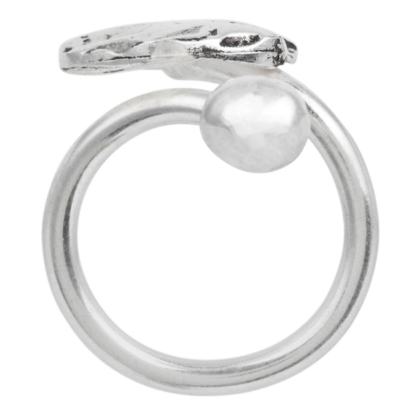 Gloria Mago - Verzilverde verstelbare ring „Moon”
