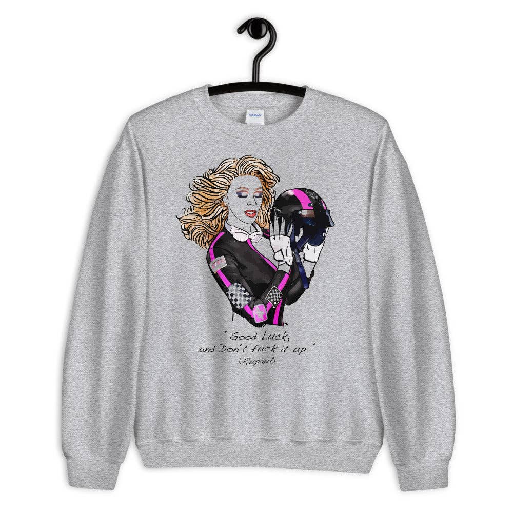 El loco del Pelo Rizo - Sweatshirt, uniseks, Rupaul: Blanco / M