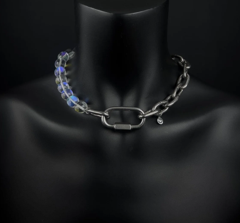 Holographic Bead Necklace | Rave jewelry