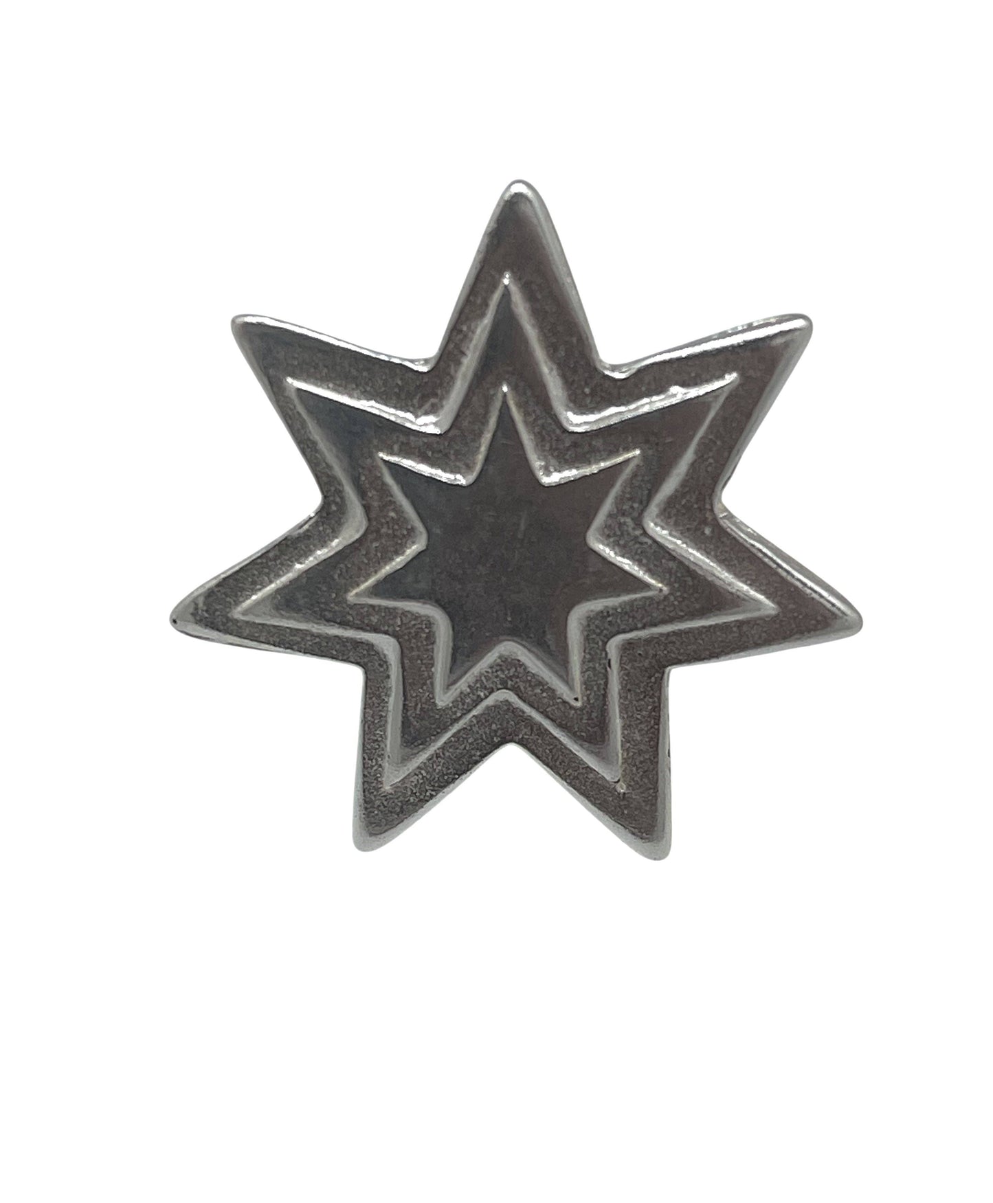 Gloria Mago - Ring met sterreliëf, verzilverd 10 µm op messing
