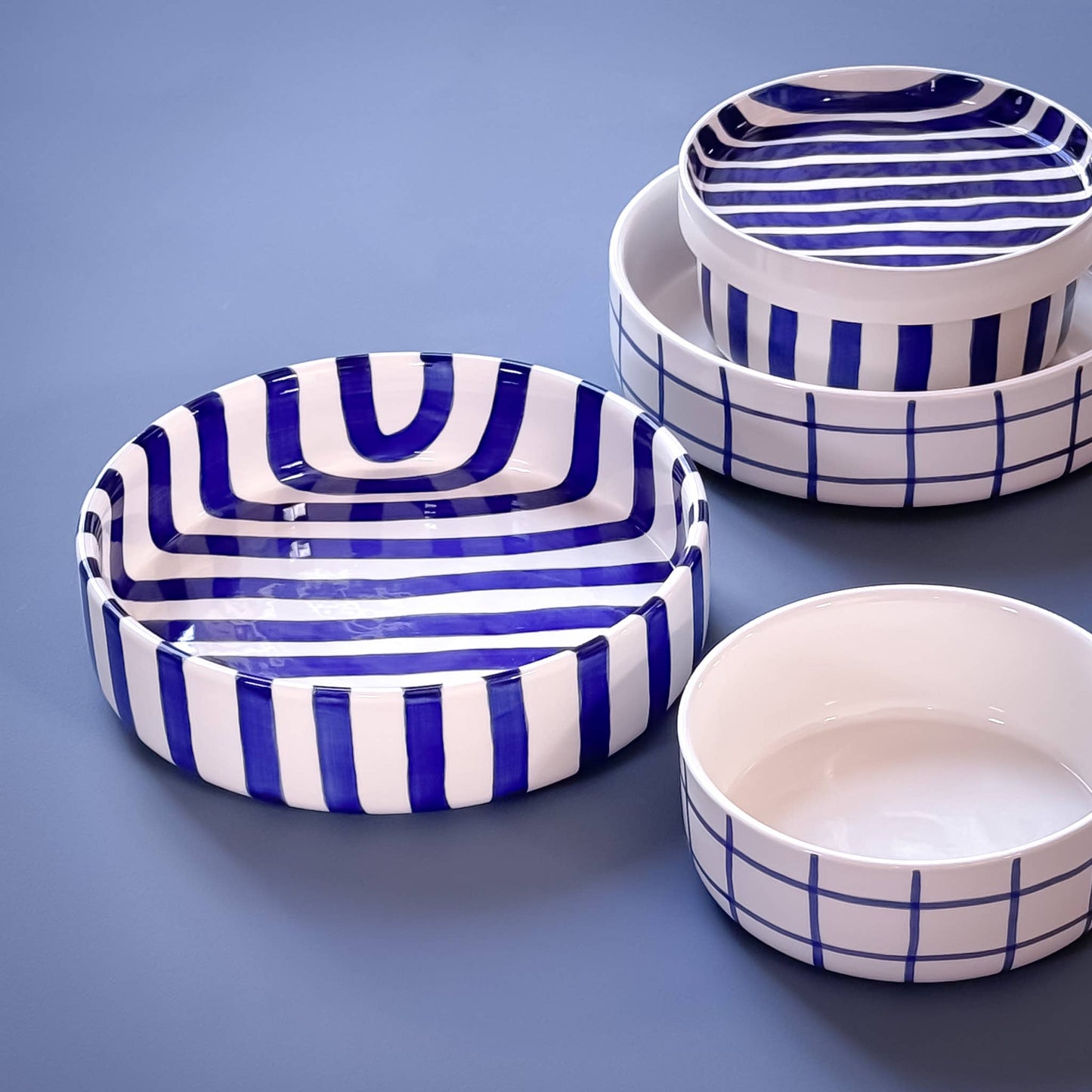 Magazin Minori - Beaker stripes - zee blauw