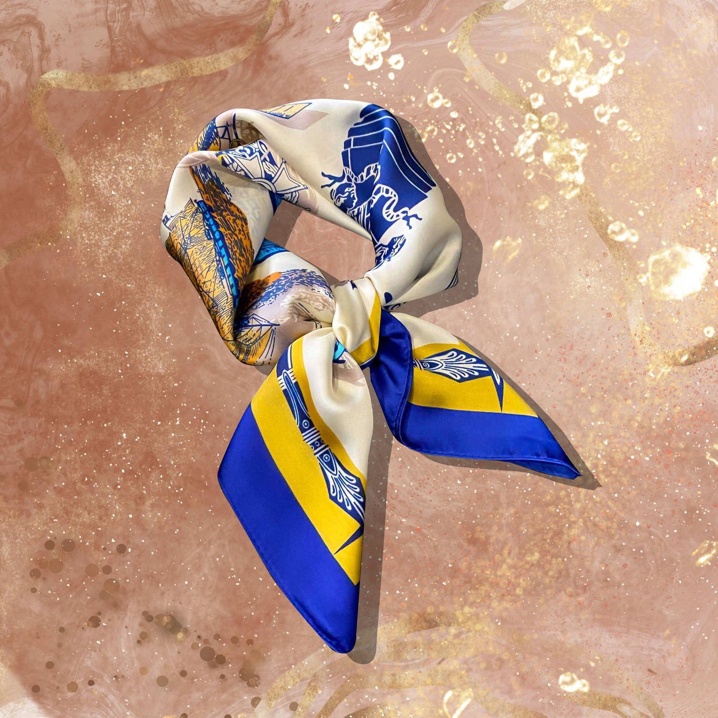 Lourens Exclusive - Sjaaltje - trendy kleurrijk - 70 x 70cm - silk