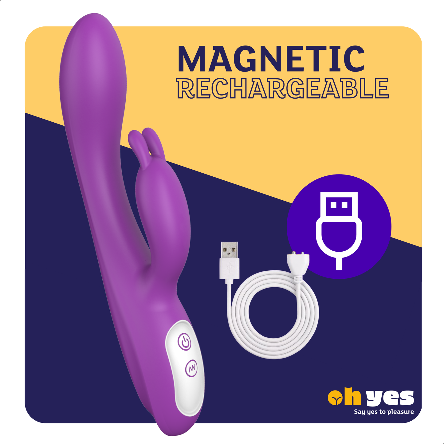 ohyes - Verwarmende Rabbit Vibrator: Paars