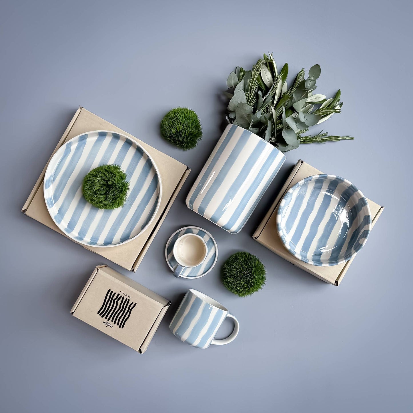 Magazin Minori - Vaas Stripes - morning azzurro