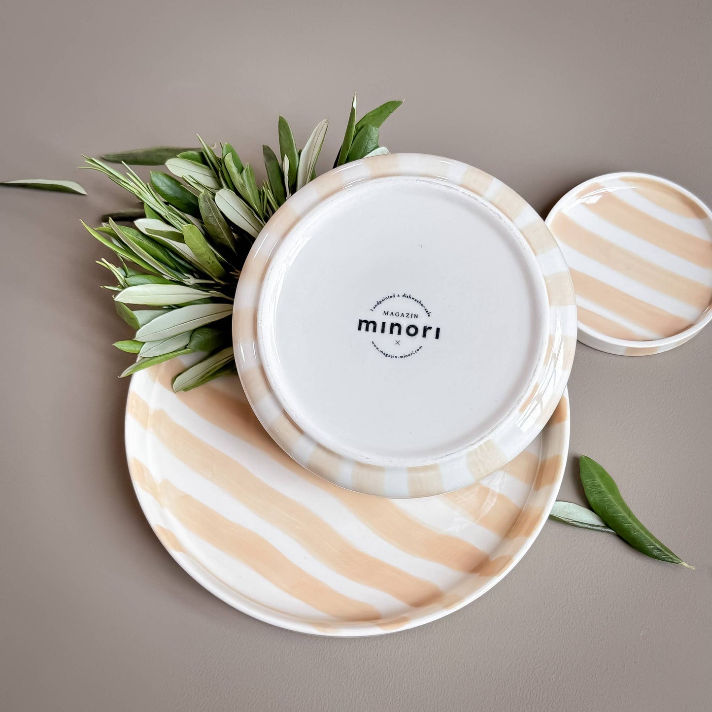 Magazin Minori - Teller Stripes - boho beige keramiek
