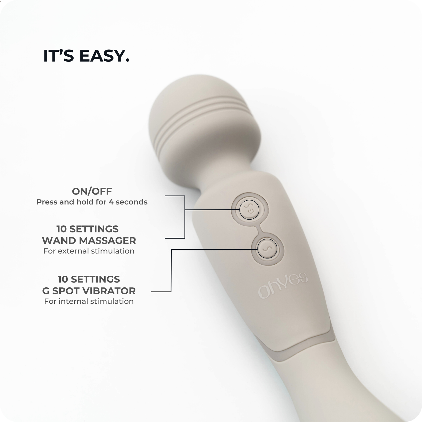 ohyes - OHYES Magic Wand vibrator - dubbele massage-staaf en G-spot vibrator: Beige