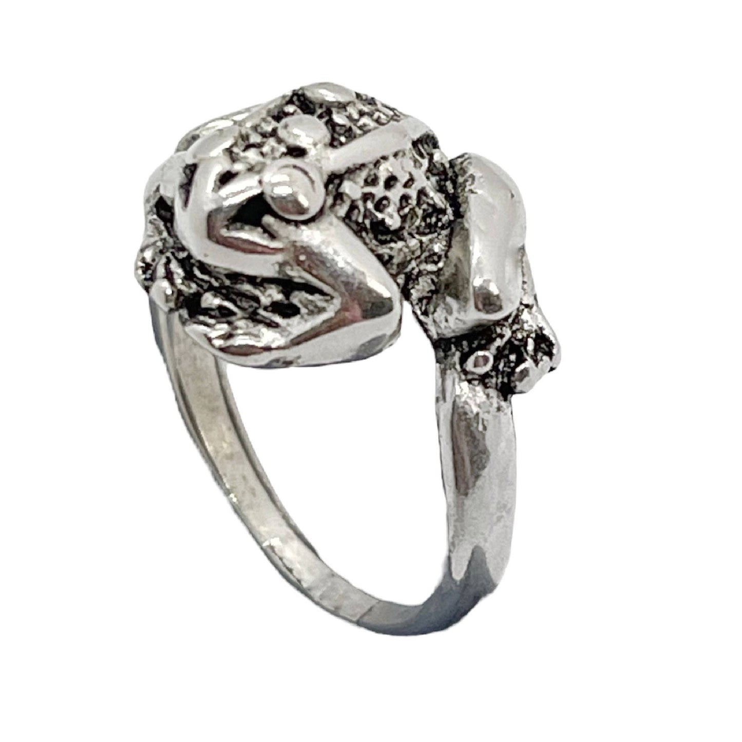 Gloria Mago - Ring met kikkerdesign verguld met 7 micron sterling zilver, maat 12