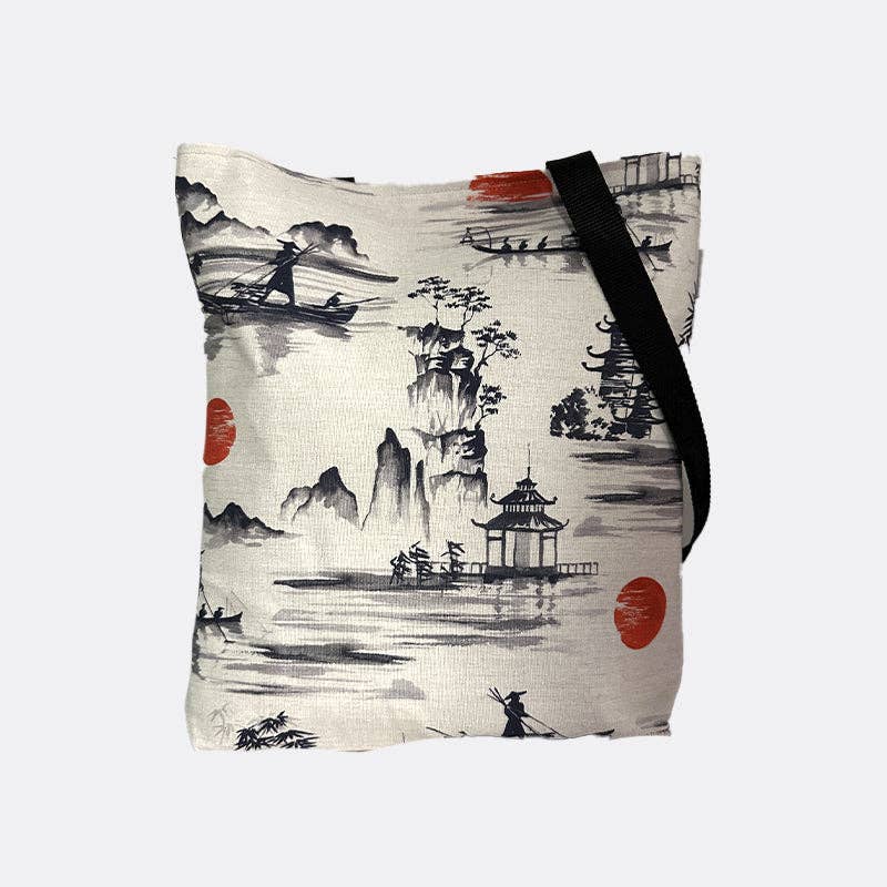 LICHIS BLANCOS - Totebag Oriente van jacquardstof met voering: MAGNEET