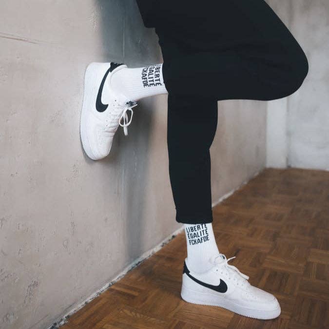 arrel - responsible apparel - FCKAFDÉ statement sokken - wit: 43-46