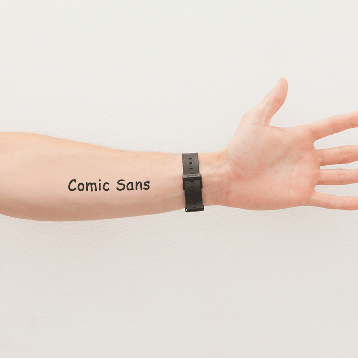 Tattoonie - COMIC SANS Tattoo (verpakking van 2)