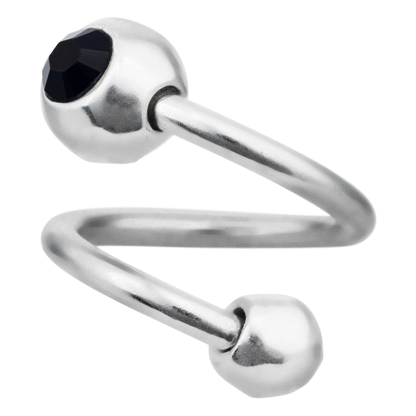 Gloria Mago - Ring-Swarovski zwart verzilverd