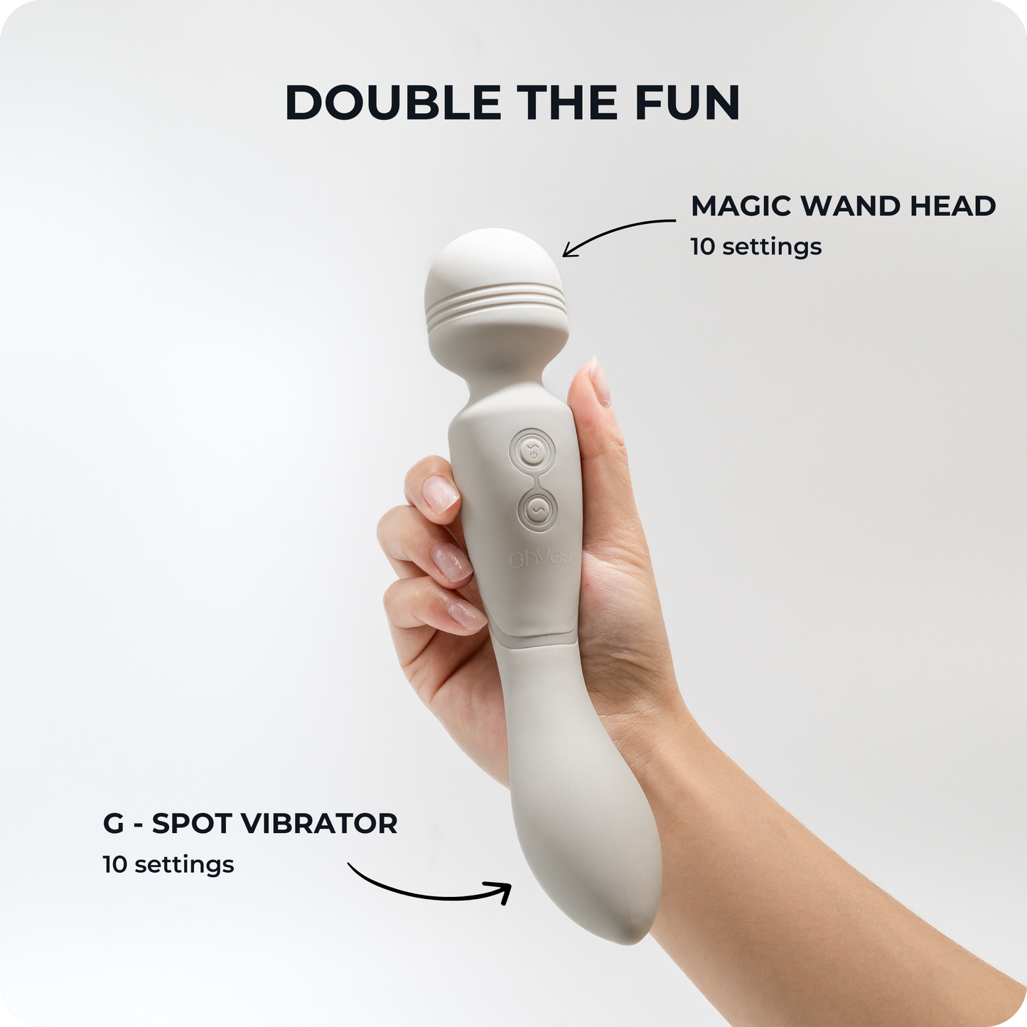 ohyes - OHYES Magic Wand vibrator - dubbele massage-staaf en G-spot vibrator: Beige