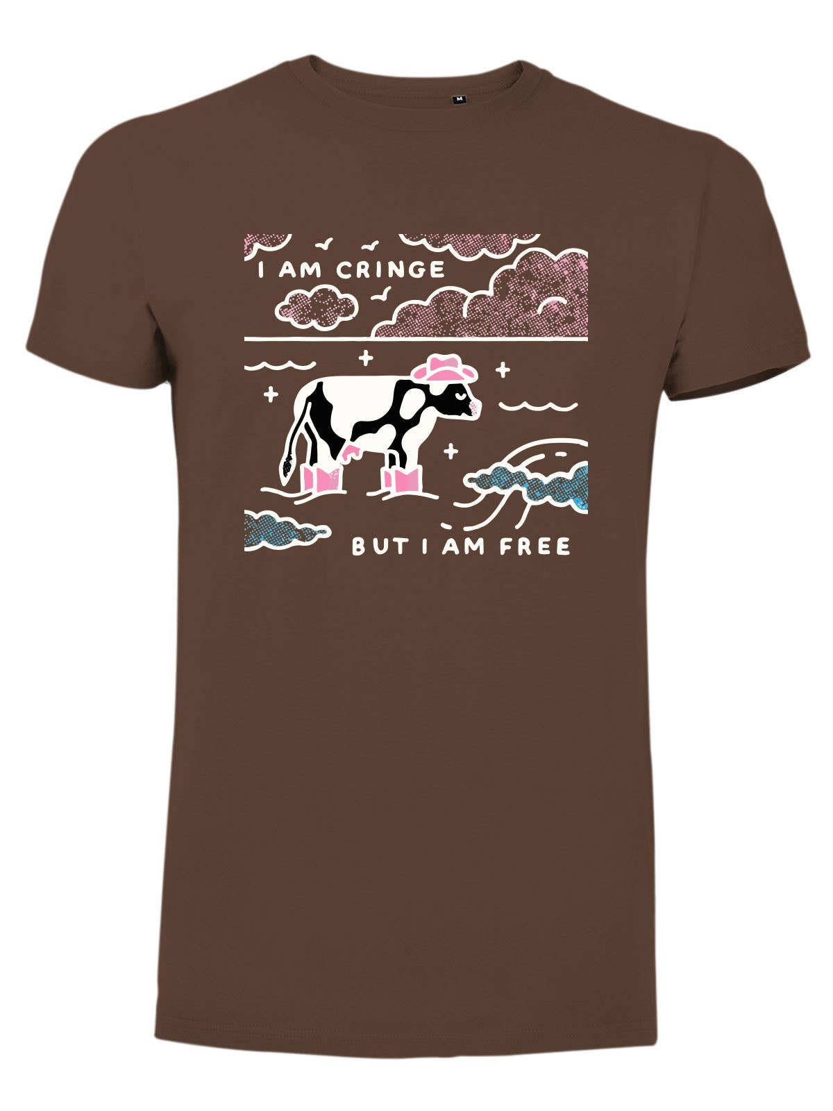 #MAISENZA - Bedrukt T-shirt - Ik ben Cringe maar ik ben Vrij: Wit / M