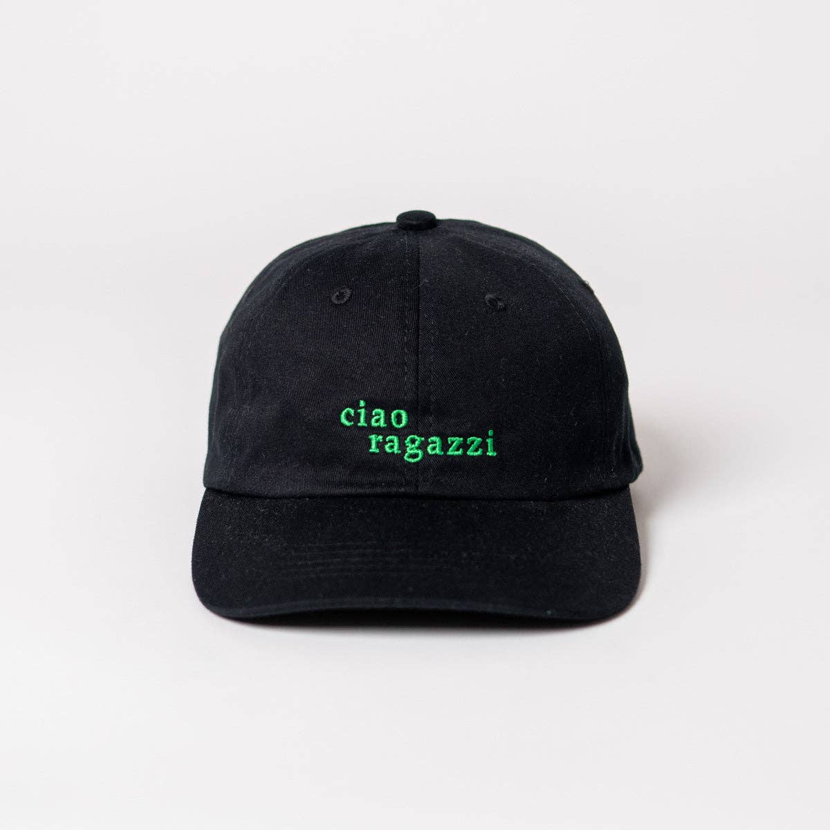 arrel - responsible apparel - Ciao ragazzi premium dad cap – zwart en groen