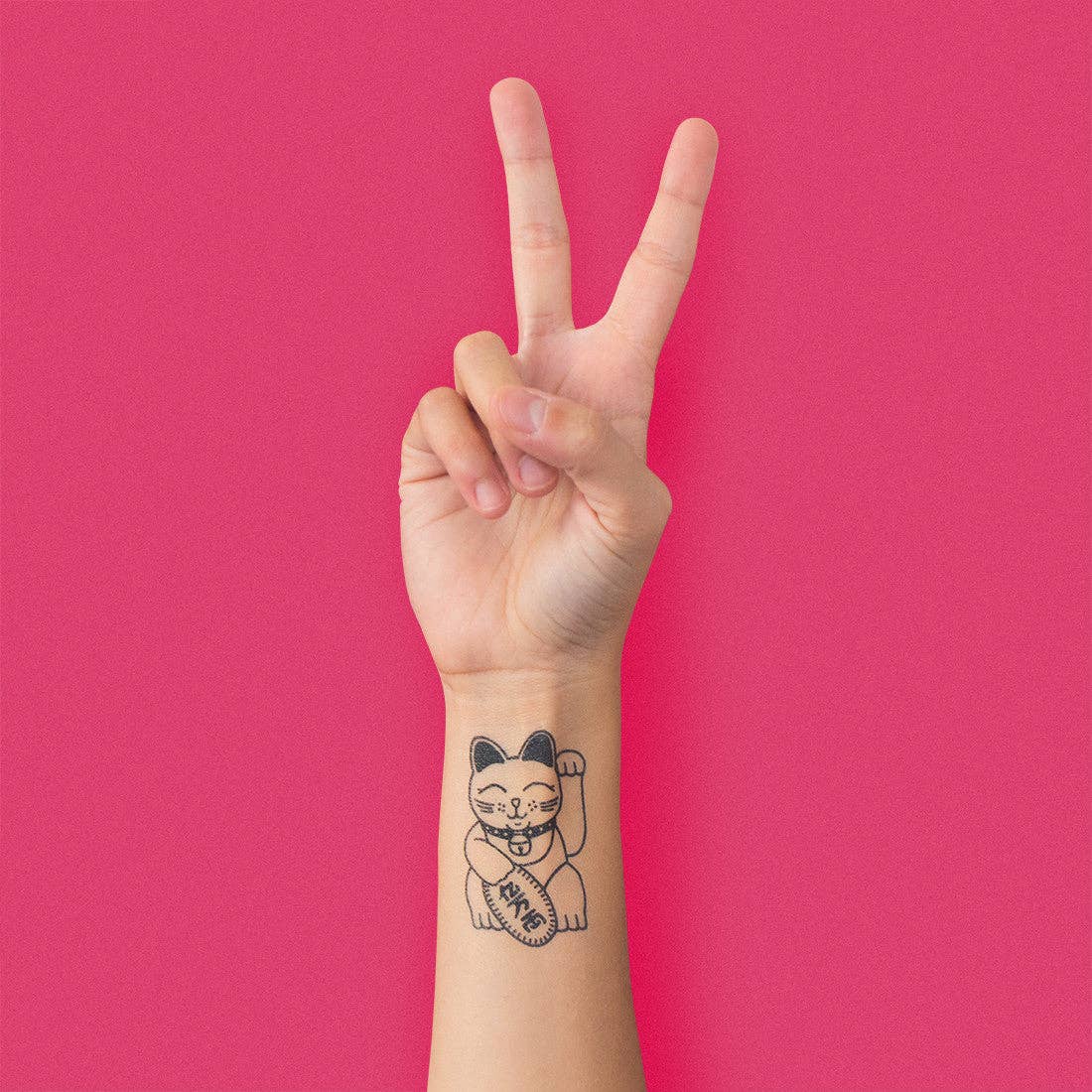 Tattoonie - THE MANEKI NEKO-tatoeage (set van 2)