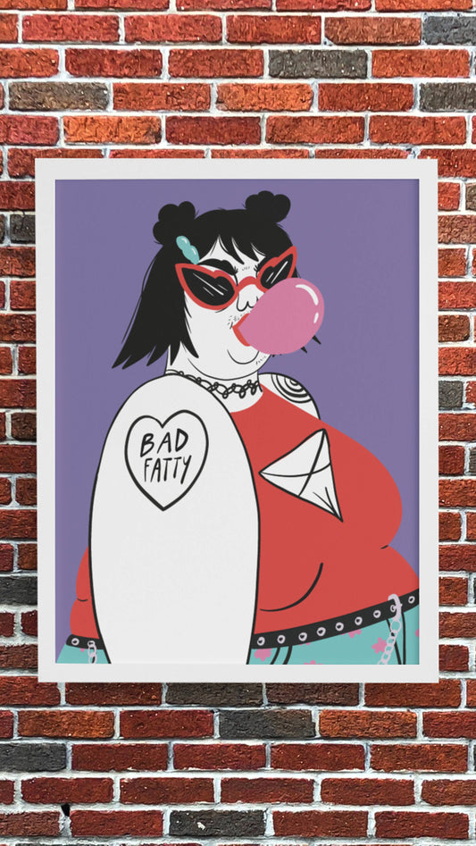 Chiaralascura - Bad Fatty - kunstafdruk: A4