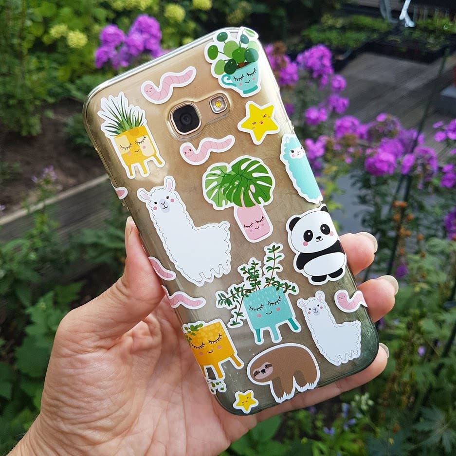 Studio Inktvis B.V. - Stickervel Planten met Pink Princess, Monstera en Pilea