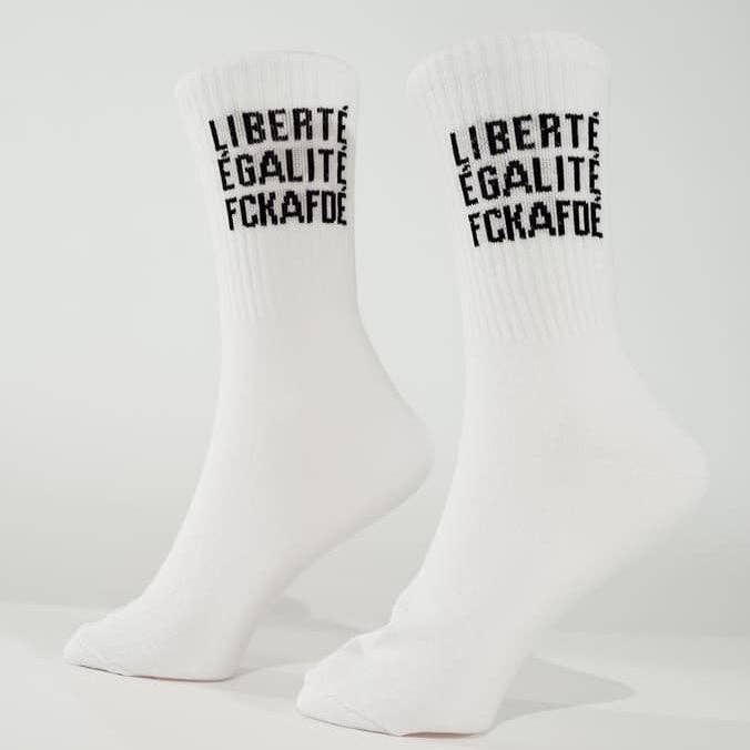 arrel - responsible apparel - FCKAFDÉ statement sokken - wit: 35-38