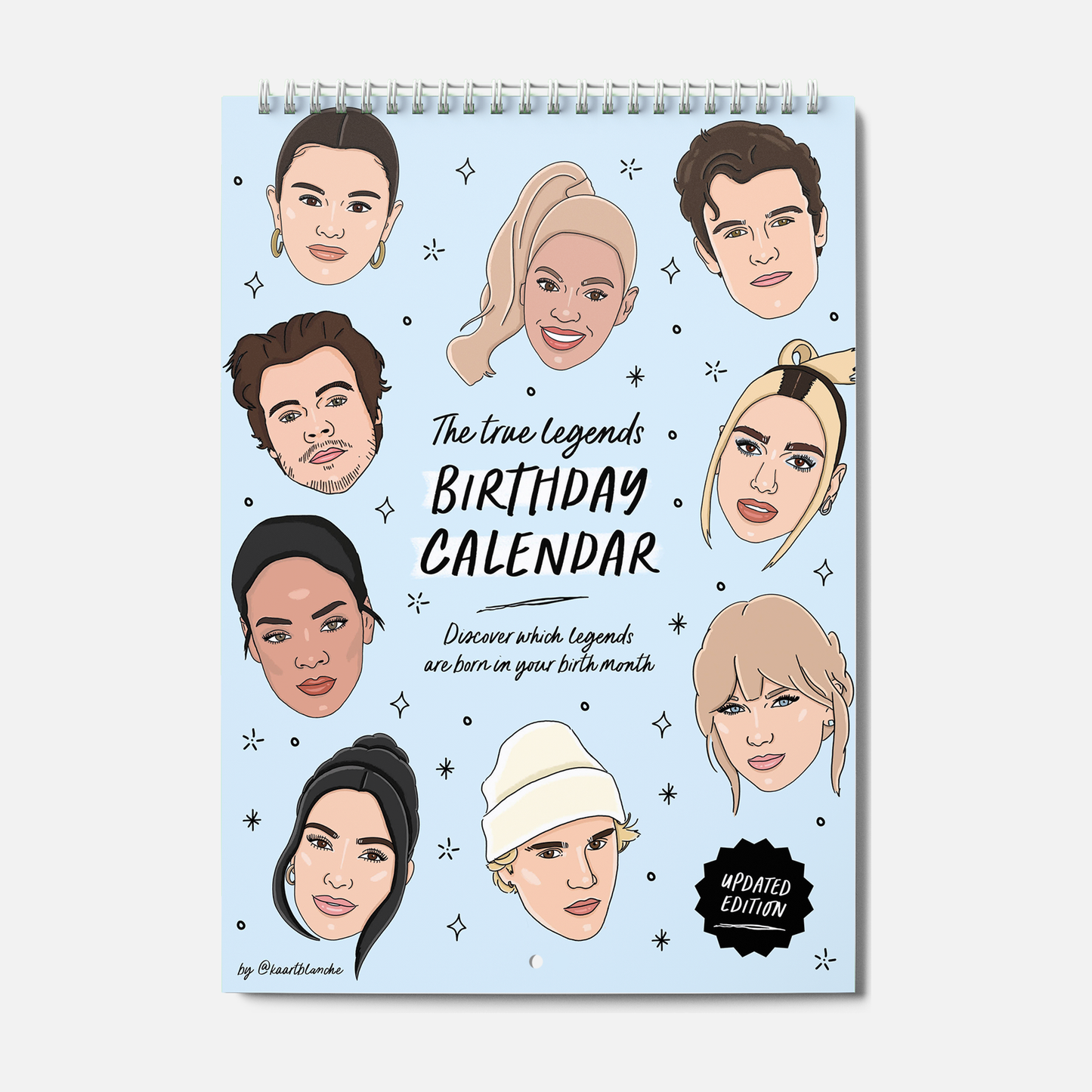 Kaart Blanche - Bijgewerkte verjaardagskalender Birthday Legends