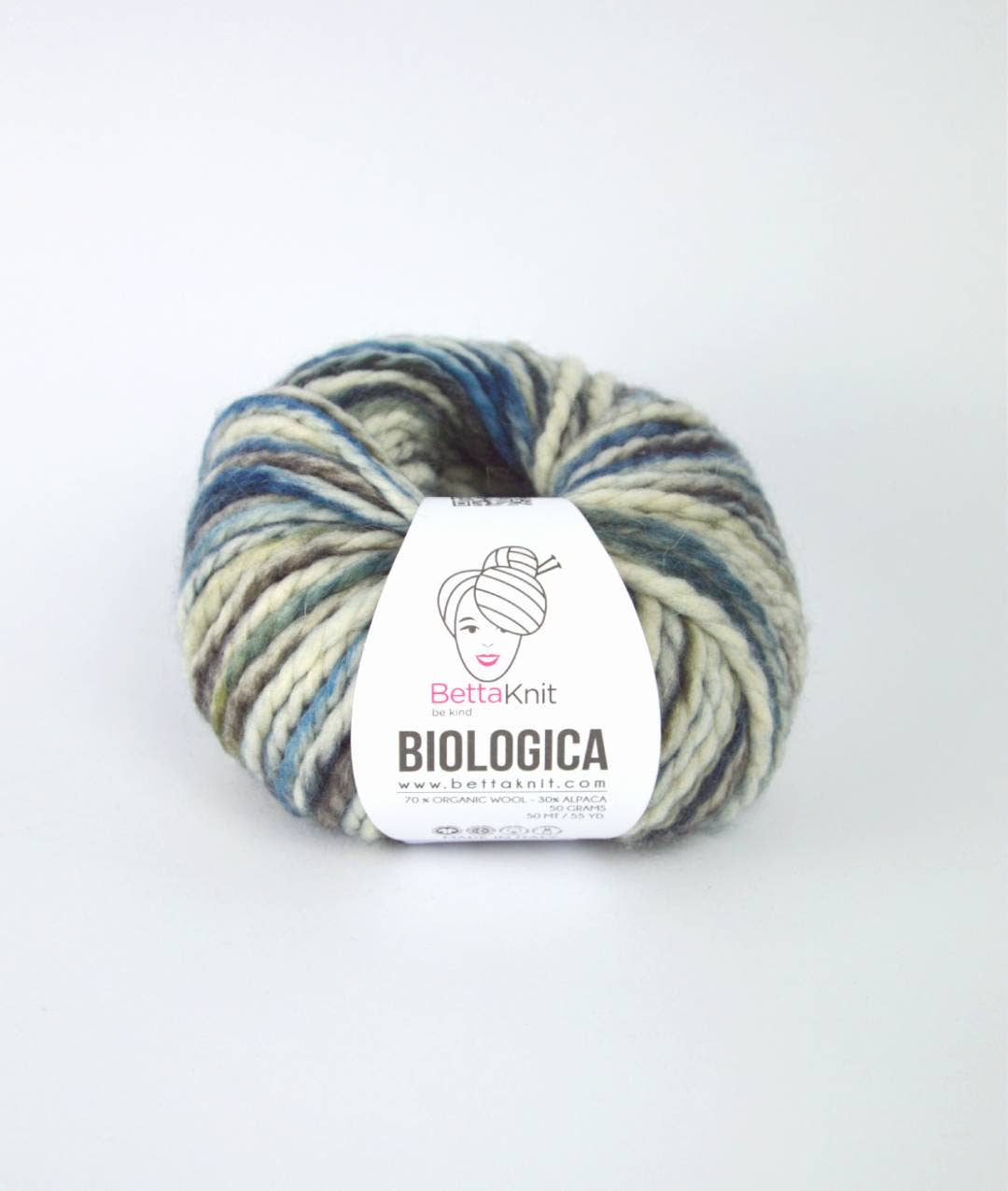 BettaKnit - Biologica print - 70% biologische wol, 30% alpaca garen: Storm