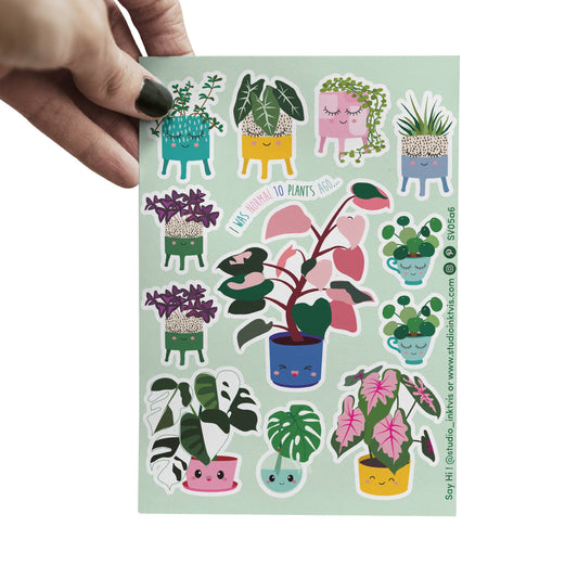Studio Inktvis B.V. - Stickervel Planten met Pink Princess, Monstera en Pilea
