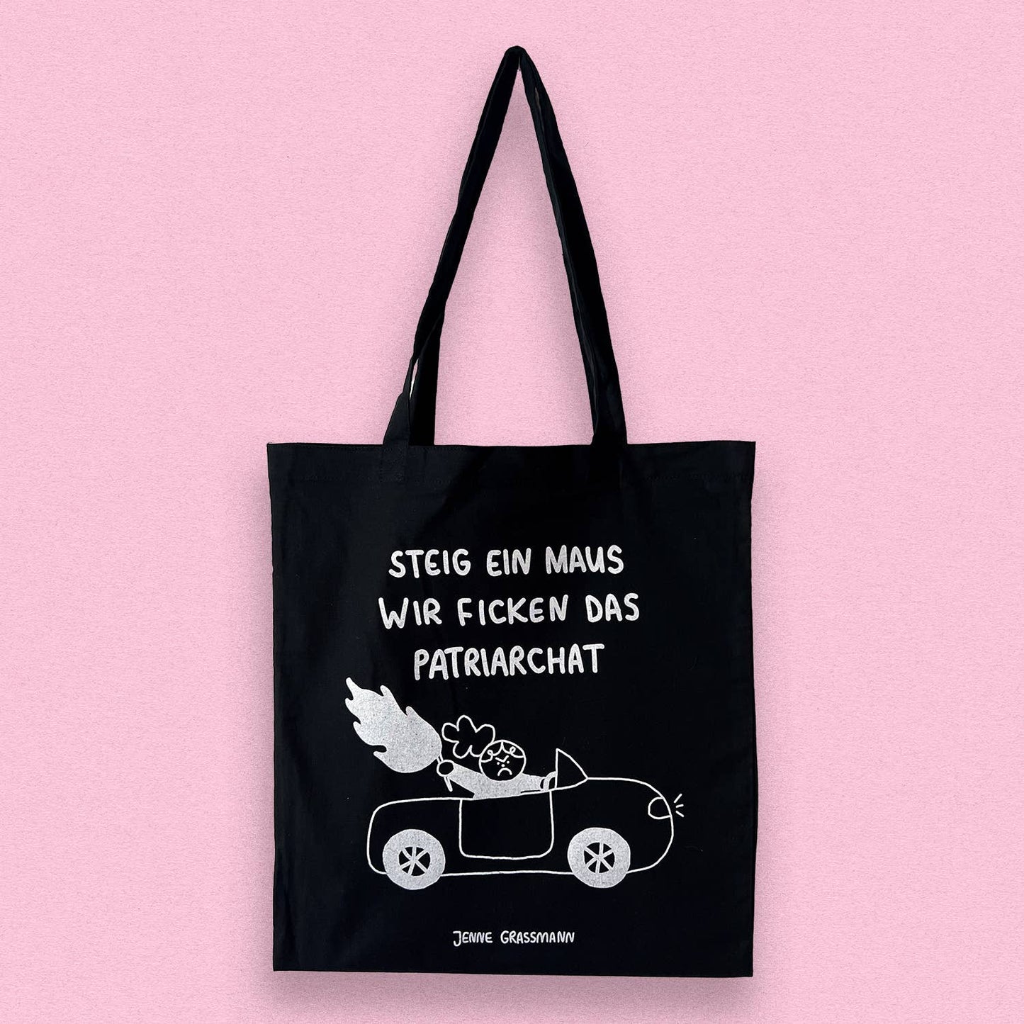 Jenne Grassmann - Tote bag patriarchaat: Roze