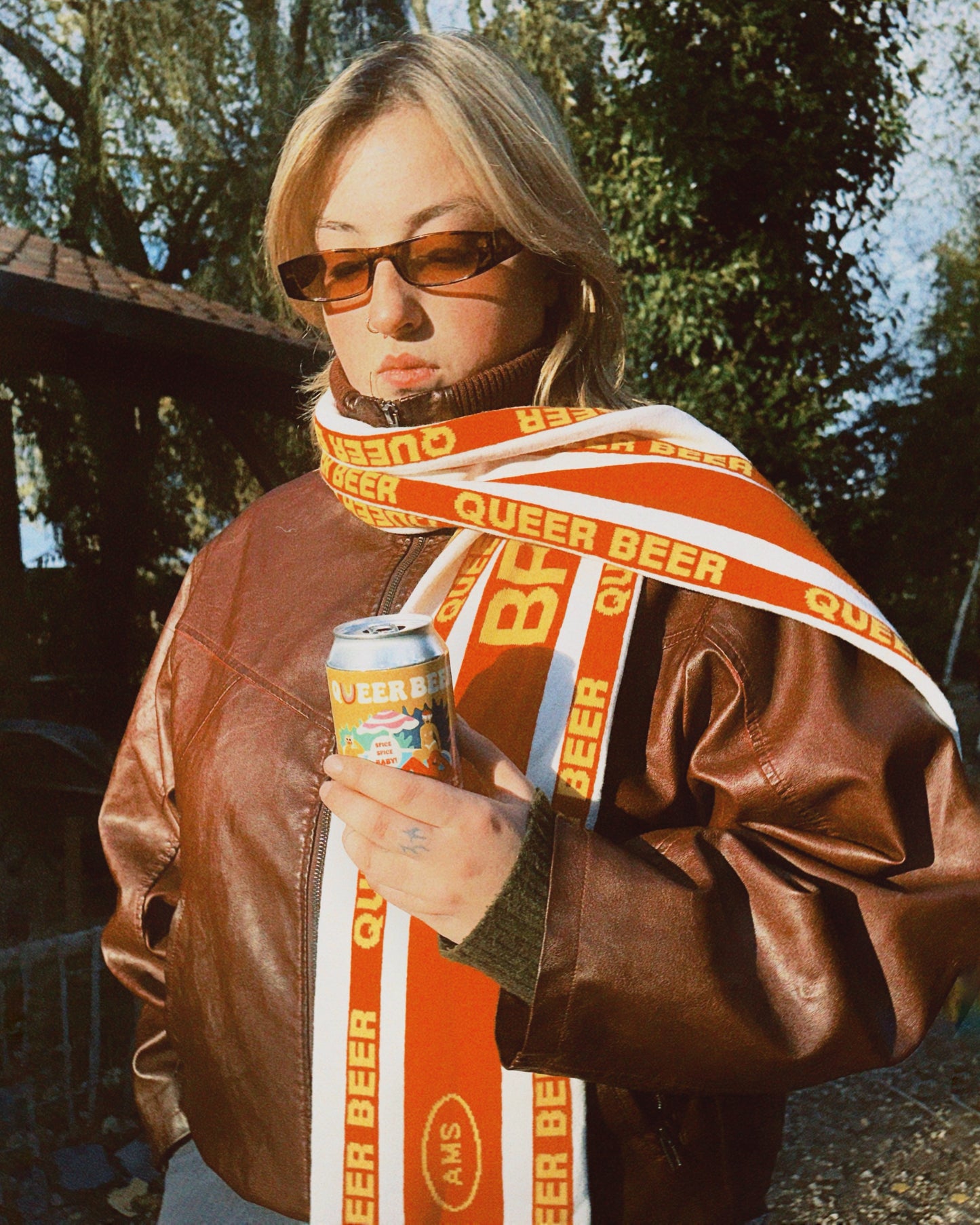 Queer Beer Scarf - red white