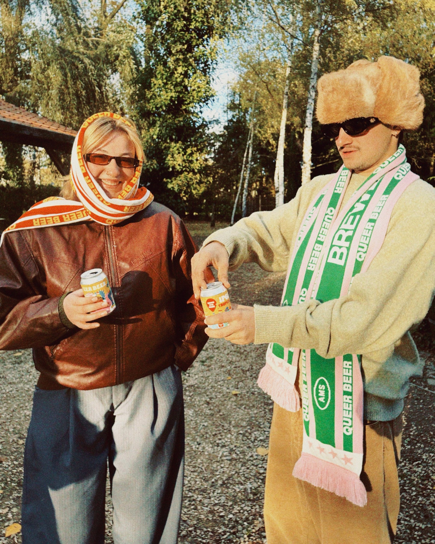 Queer Beer Scarf - green pink