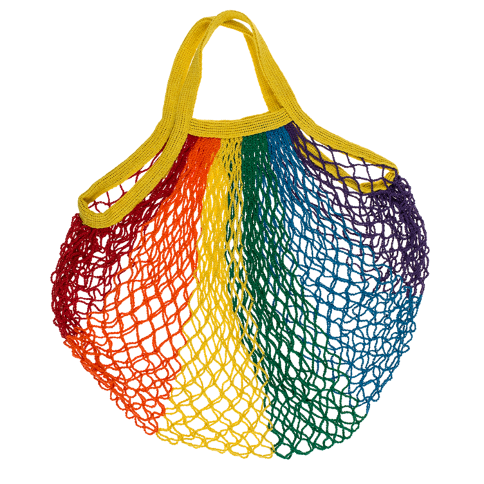 Out of the blue KG - Boodschappennet met handvat in regenboogkleuren