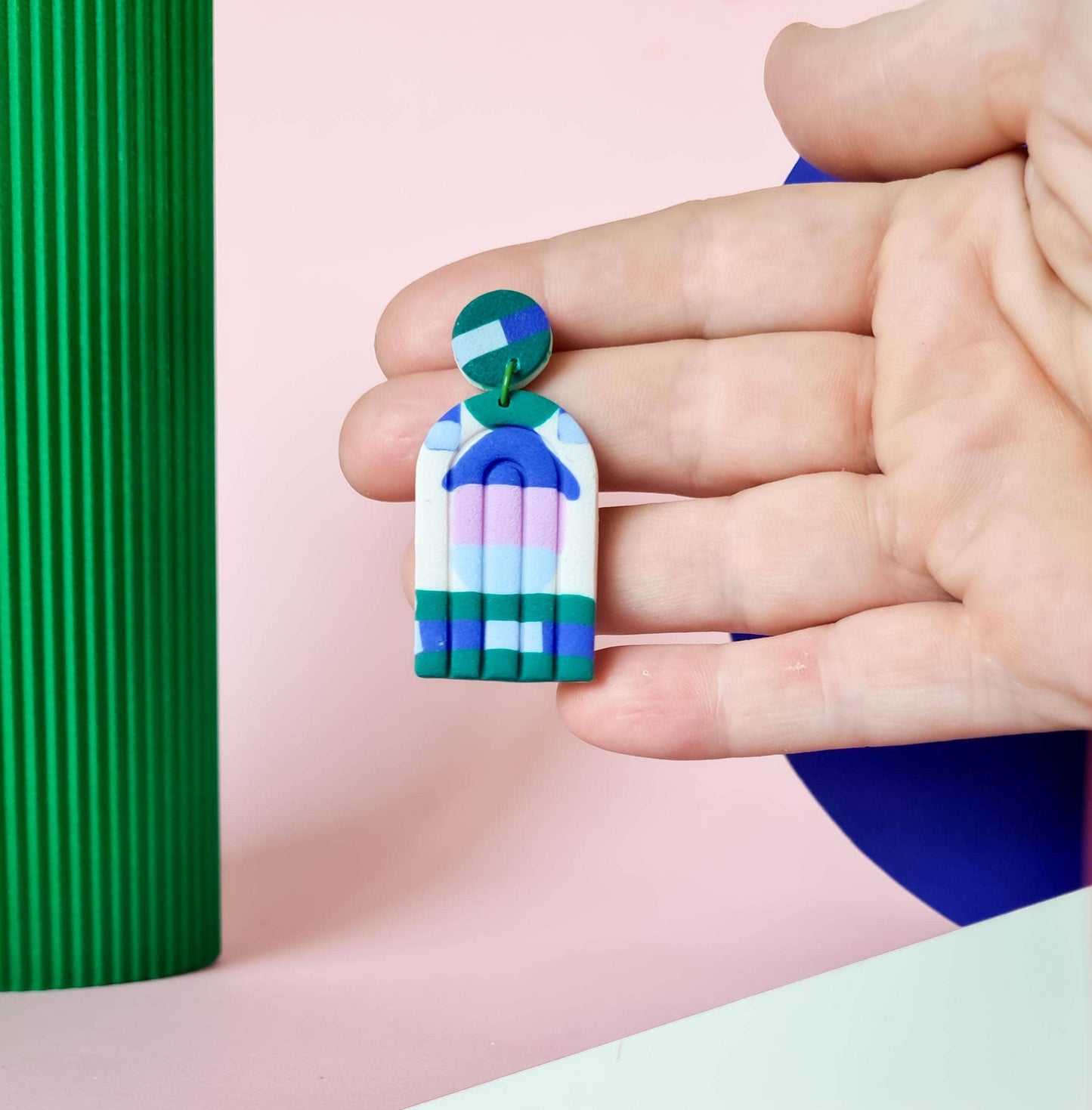 Mono - Polymeer Klei Oorbellen | Handgemaakt | 80's Art Deco