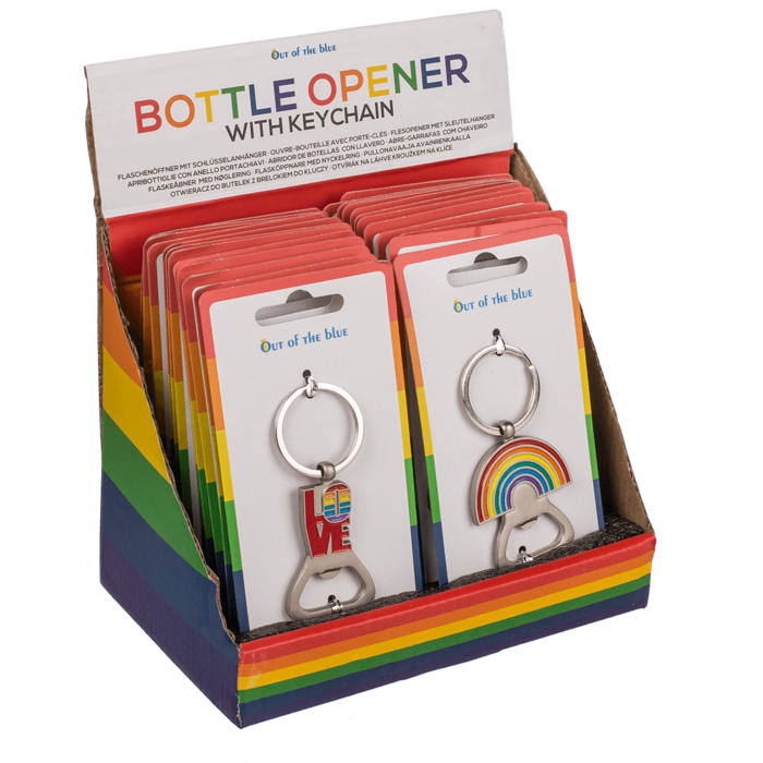 Out of the blue KG - Metalen flesopener Pride, ca. 8,3 x 3,2 cm, 4 designs