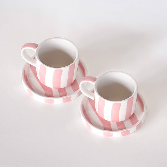 Magazin Minori - Espresso Stripes - incanto rose (set van 2, 4 stuks)