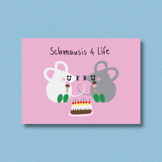 Jenne Grassmann - Ansichtkaart Schmausis 4 life
