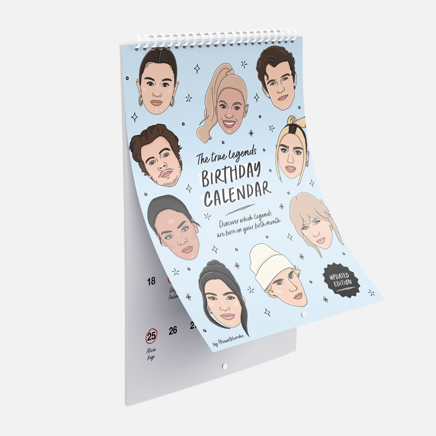 Kaart Blanche - Bijgewerkte verjaardagskalender Birthday Legends