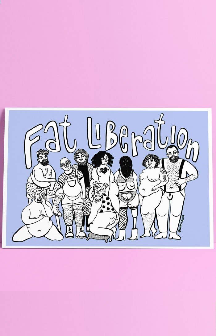 Chiaralascura - Fat liberation - Body positive kunstprint: A3