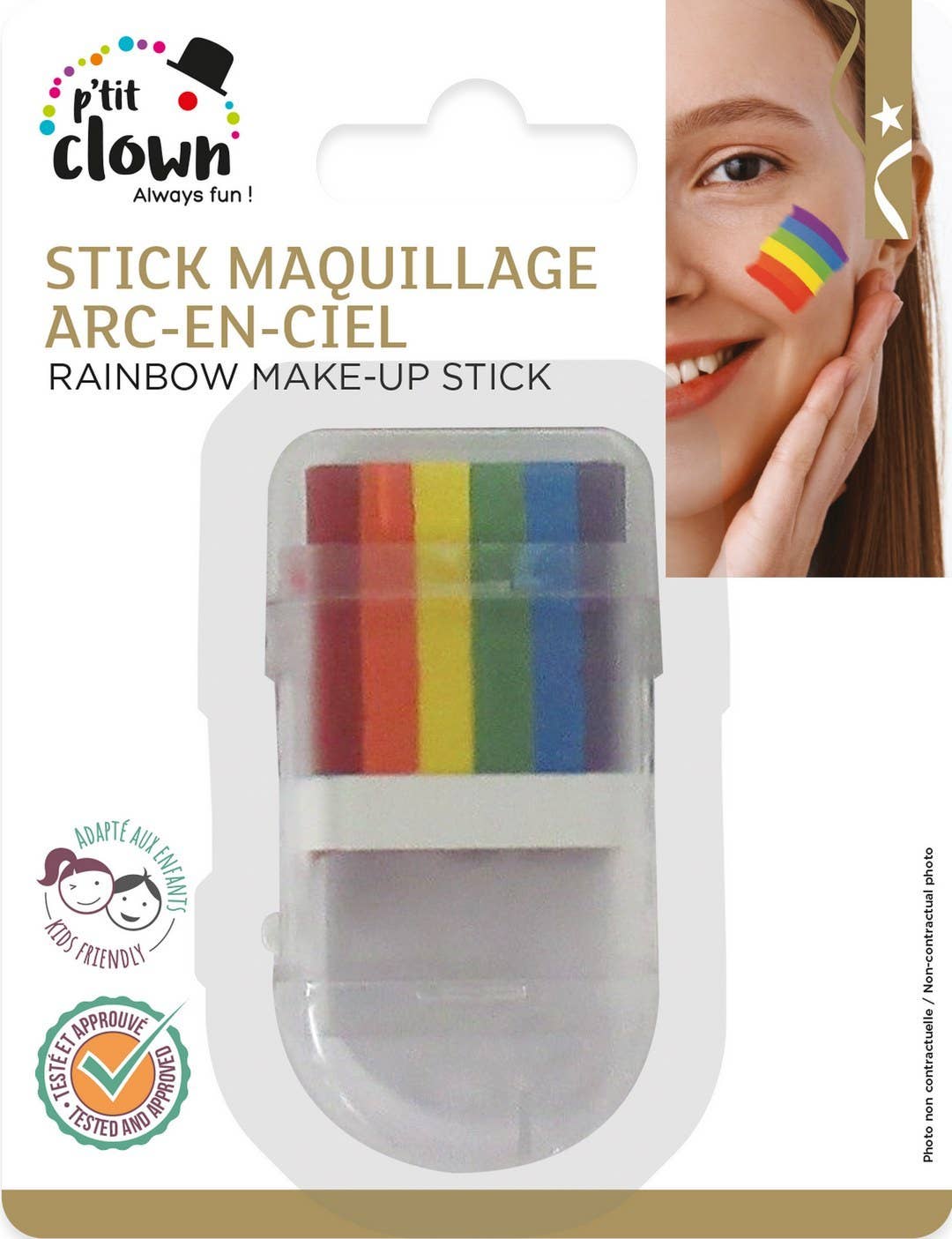 P'tit Clown - Make-up Stick - Regenboog