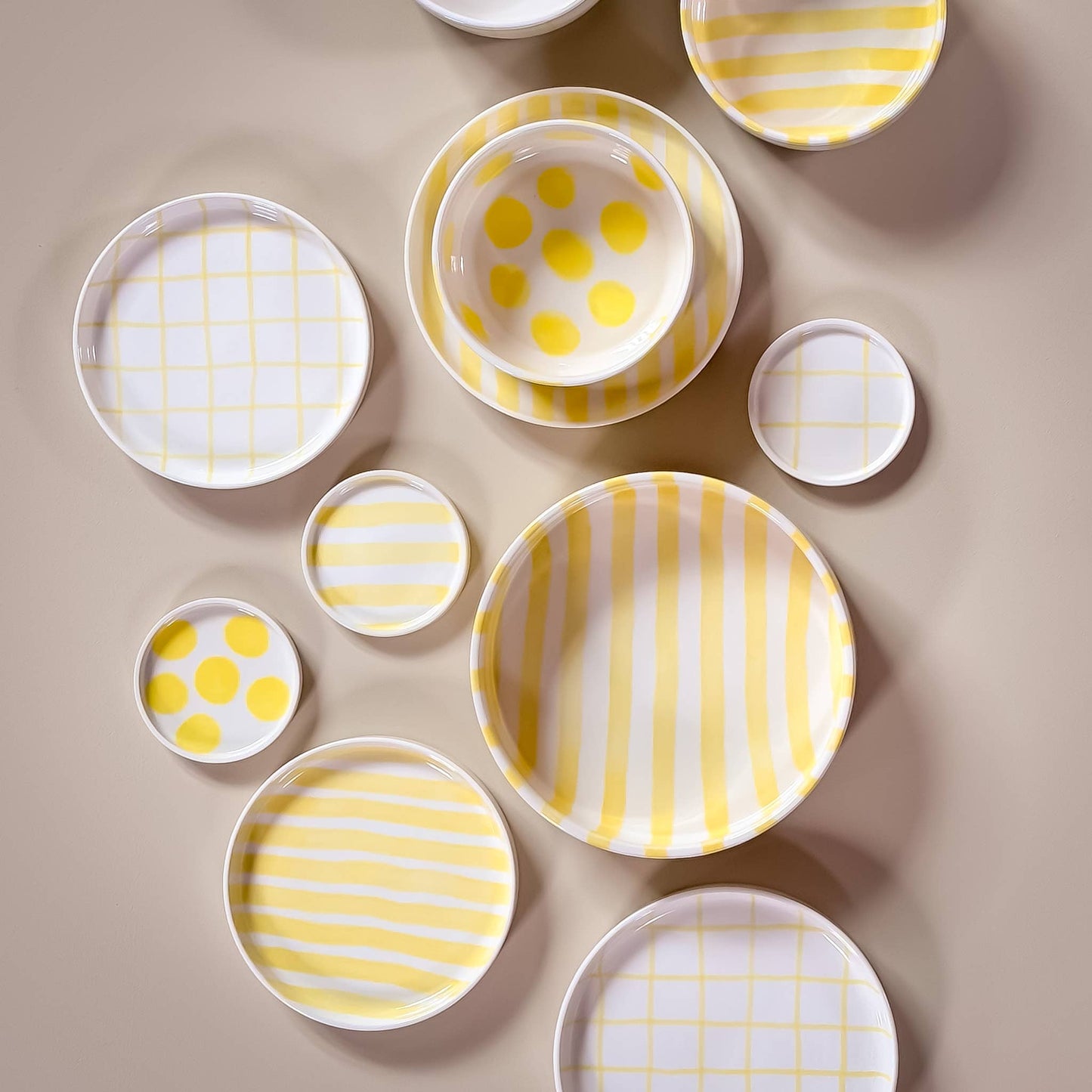 Magazin Minori - Espresso Stripes - beach yellow (set van 2, totaal 4 stuks)
