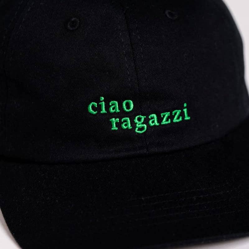 arrel - responsible apparel - Ciao ragazzi premium dad cap – zwart en groen