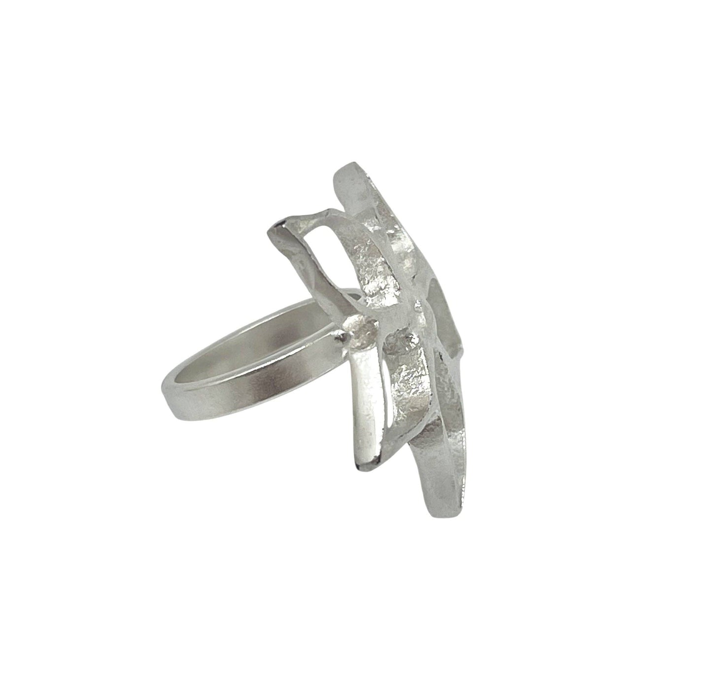 Gloria Mago - Blom onregelmatige ring zilver verguld 10µ