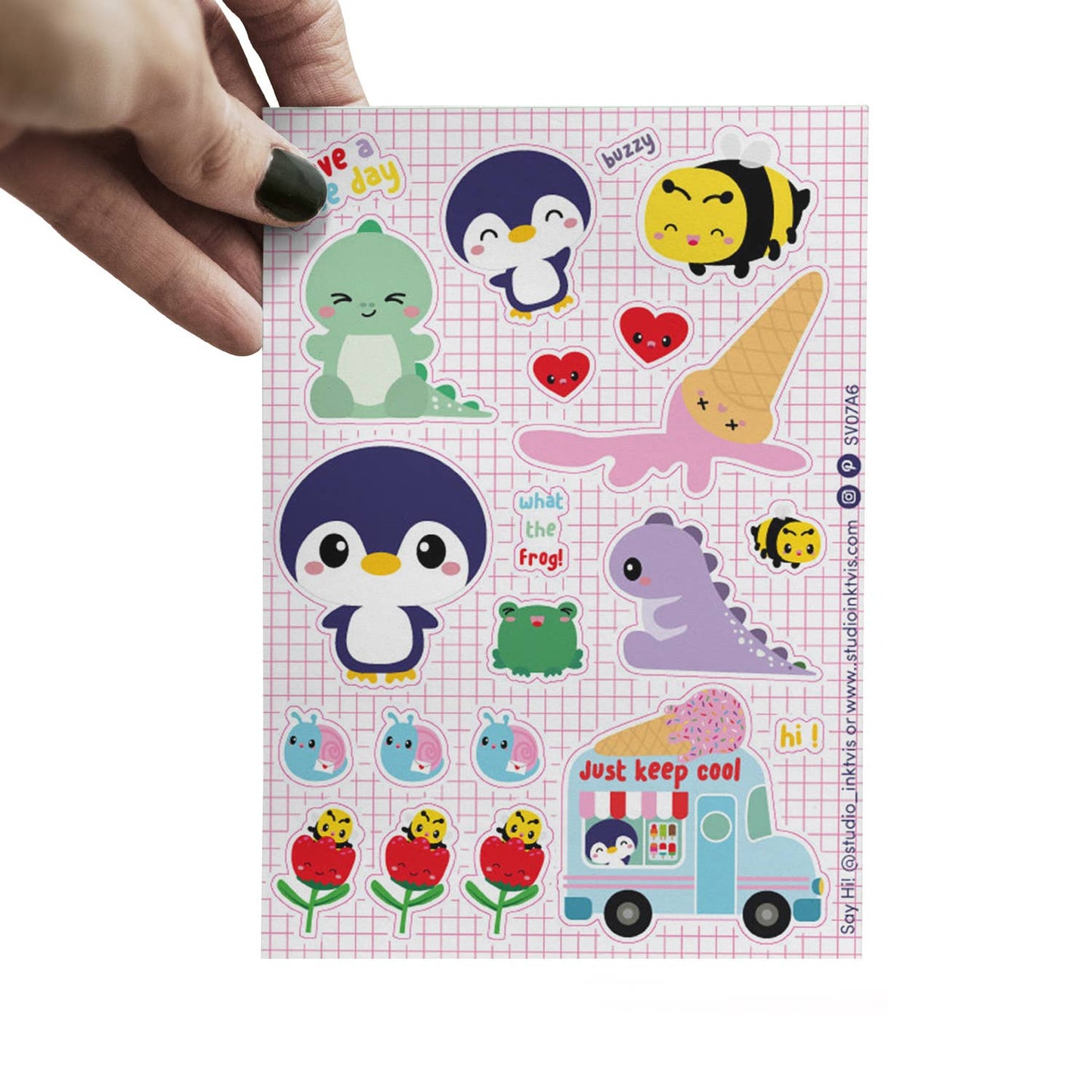 Studio Inktvis B.V. - Stickervel Penguin en Ice Cream Truck