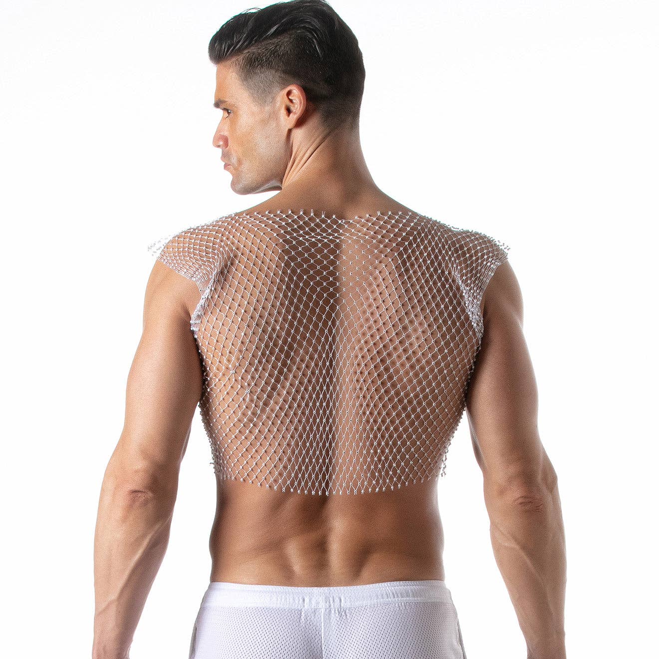 LEADER - Mesh Party-tanktop wit: M