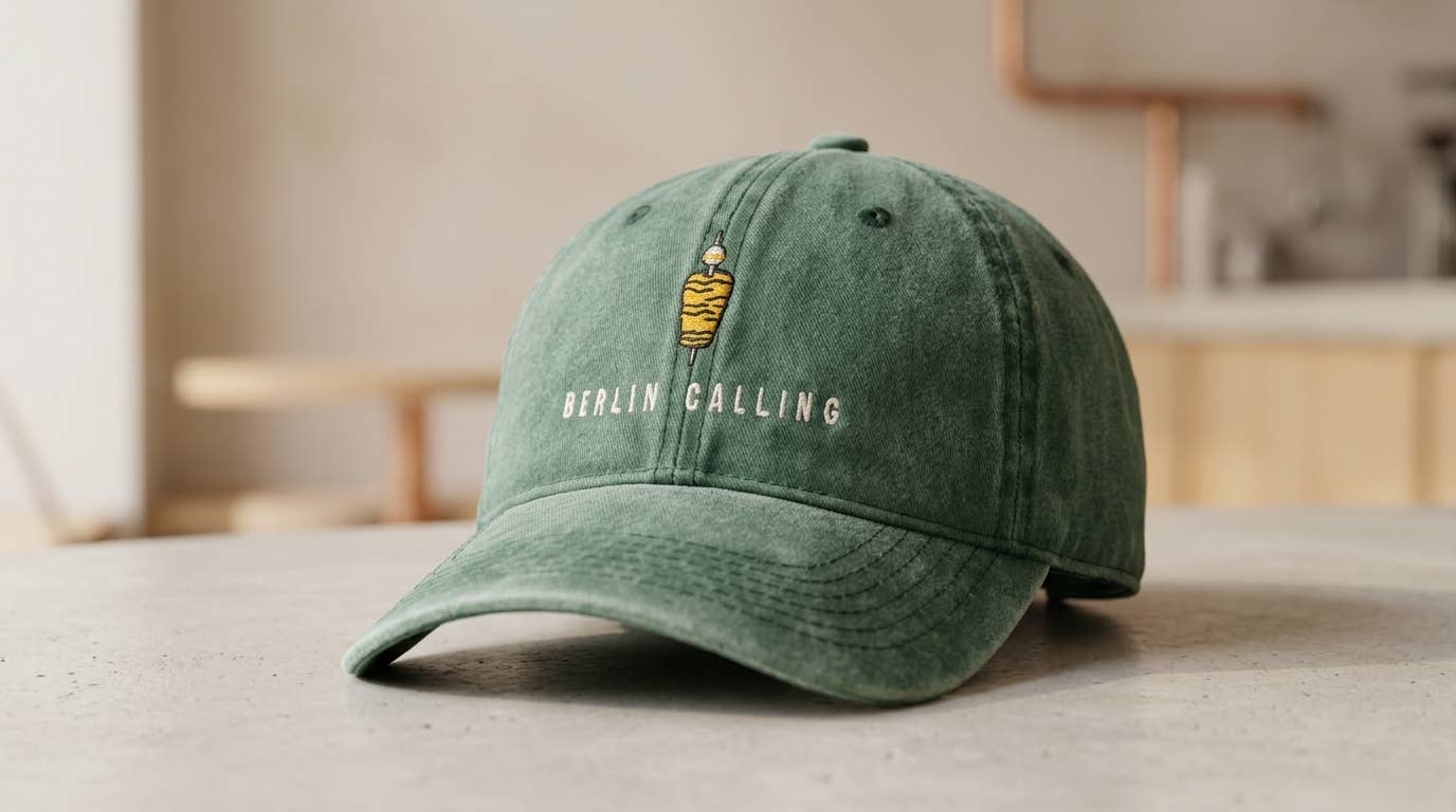 Grasshopper - Berlin Calling groene geborduurde pet: Blauw