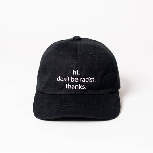 arrel - responsible apparel - Hoi. wees niet racistisch. bedankt. Premium Vaderpet - zwart & wit